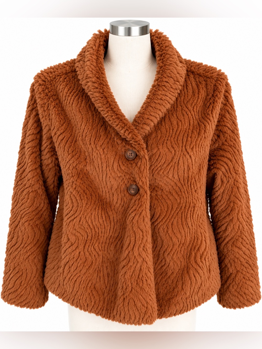 Patagonia Women’s M Brown Faux Fur Fleece Jacket Cabincore Gorpcore Teddy